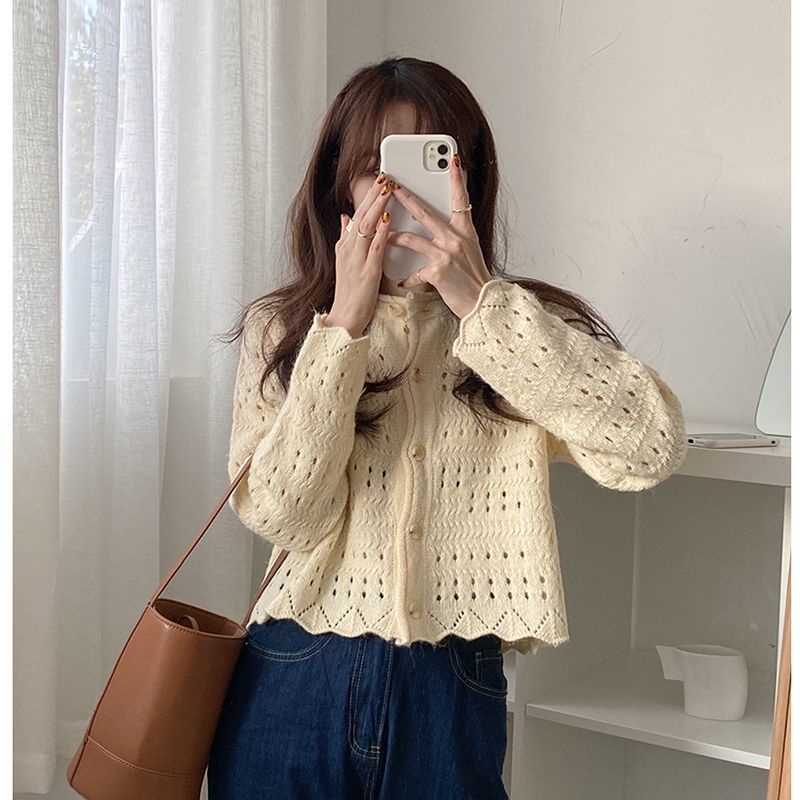 Áo Khoác Cardigan Dệt Kim Dáng Rộng Thời Trang Cho Nữ