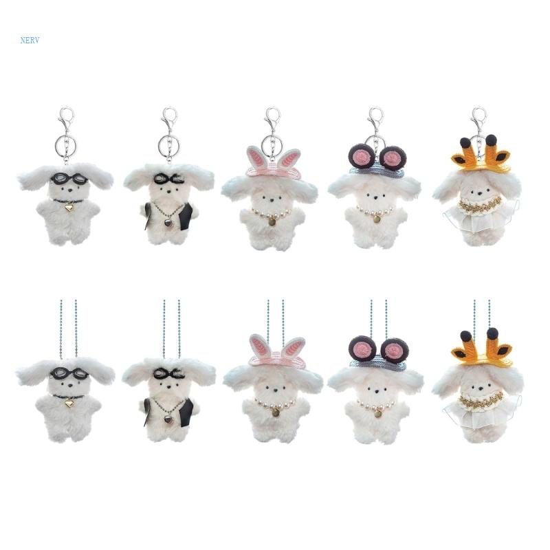 Móc Khóa Thỏ Nhồi Bông Mini Dễ Thương