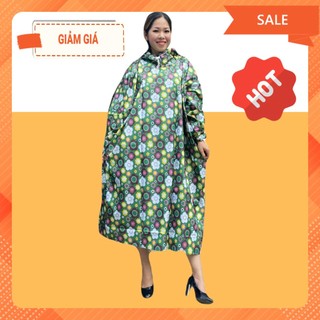 Áo mưa bit trùm hoa văn đẹp