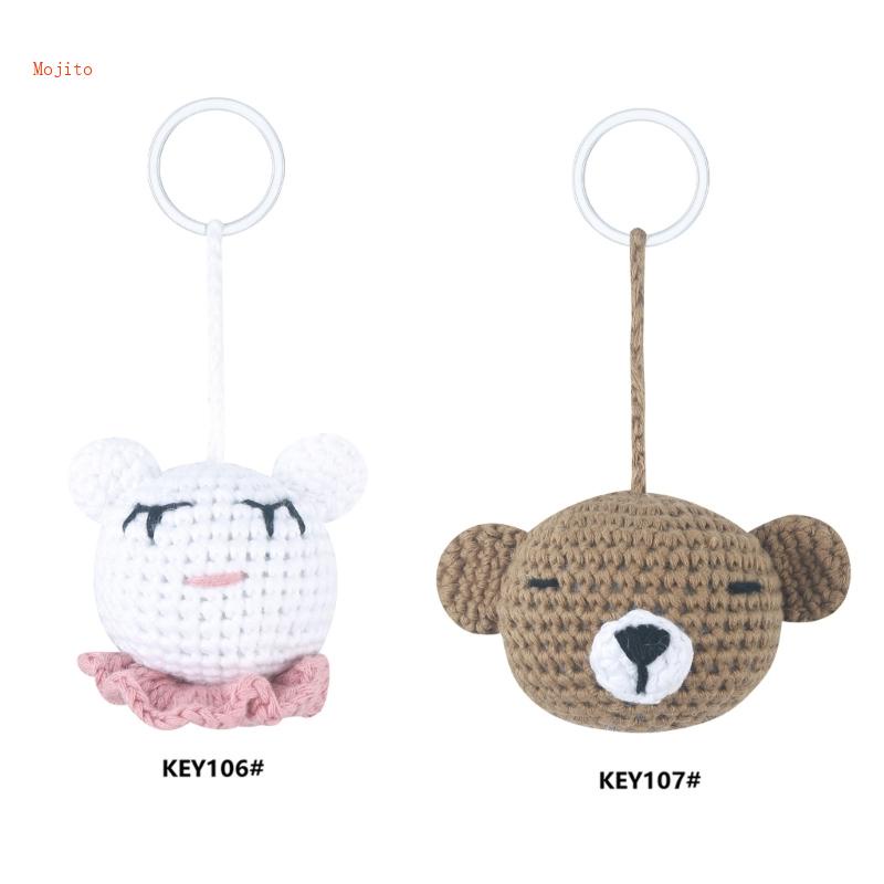 Mojito Móc Chìa Khóa Dệt Kim Thủ Công Hình Gấu Thanh Lịch Cho Nữ