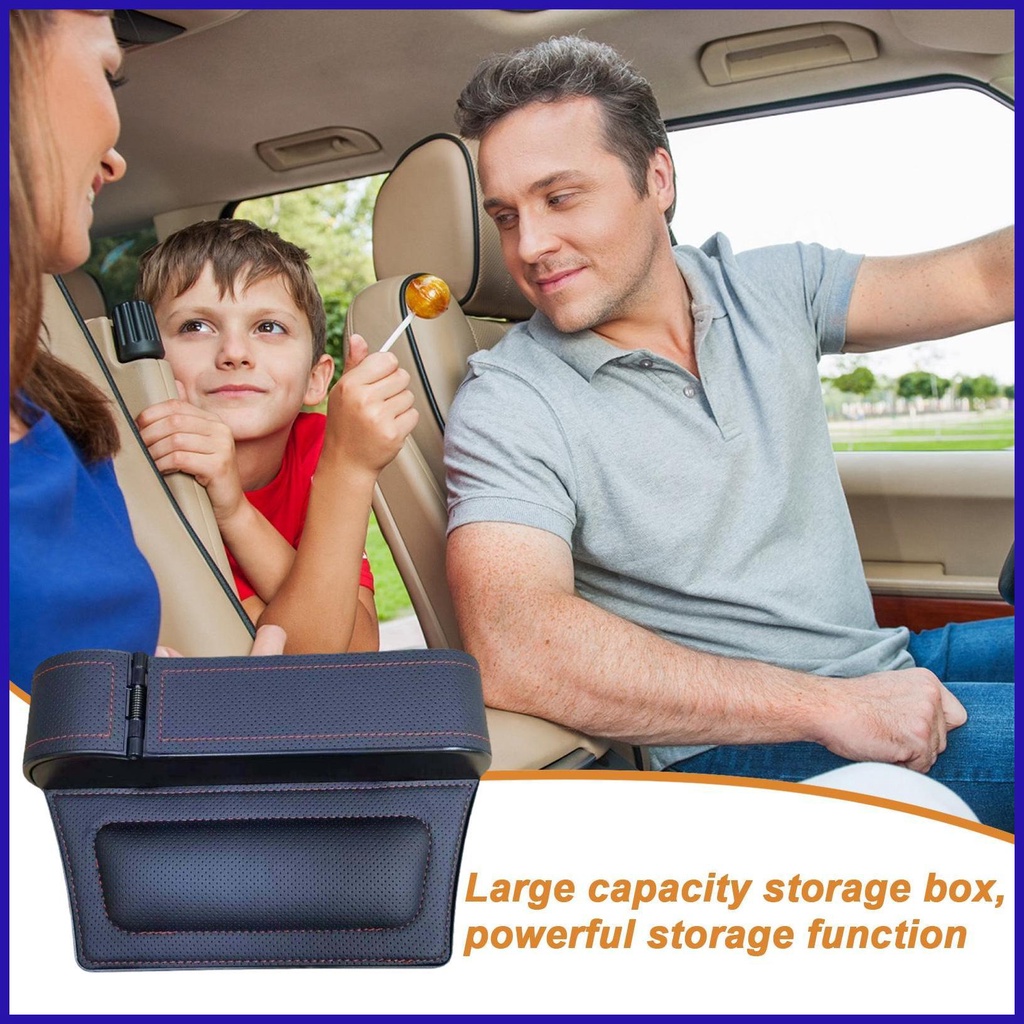 Hộp Da Đựng Đồ Đa Năng Gắn Ghế Ngồi Xe Hơi Tiết Kiệm Không Gian Kích Thước 25.5 * 16.5 * 6cm