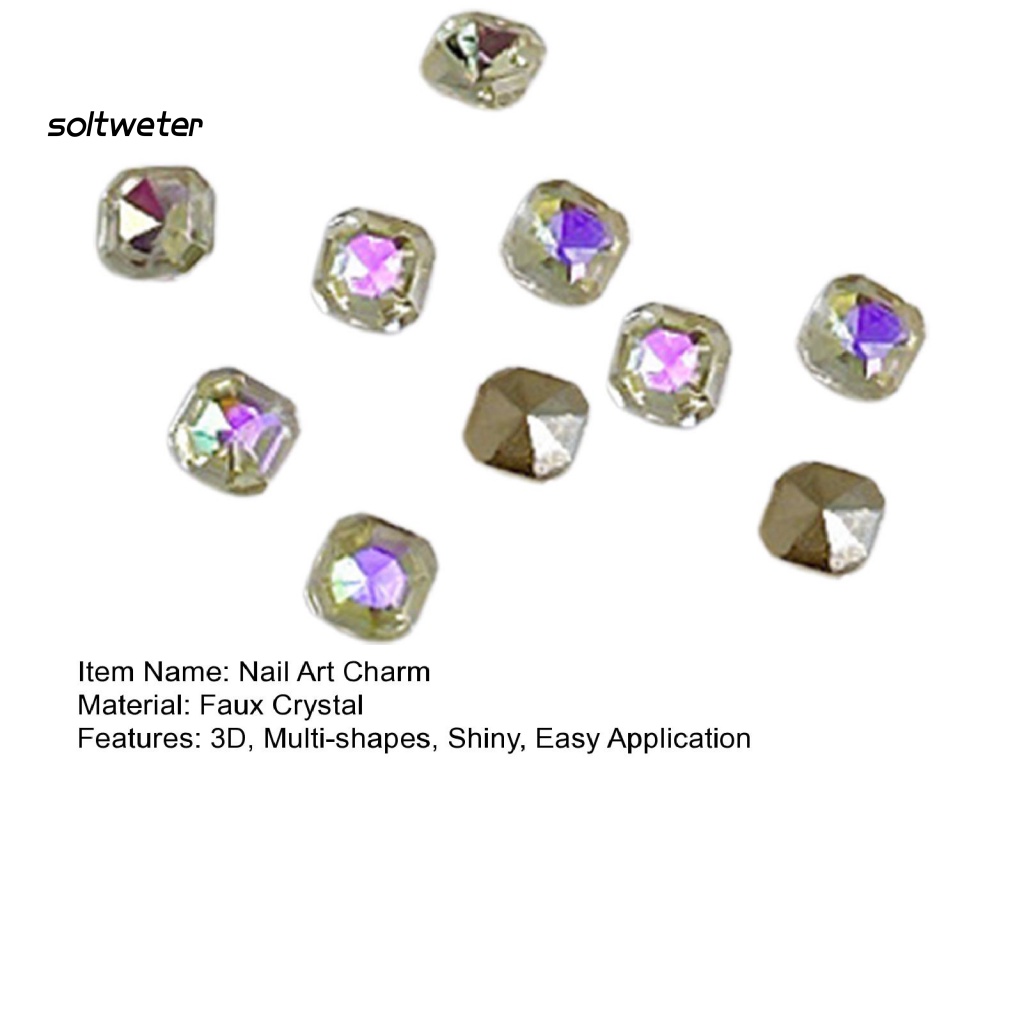 Bộ 10 Phụ Kiện Đá 3D Nhiều Hình Dạng Đính Trang Trí Móng Tay Sang Trọng DIY