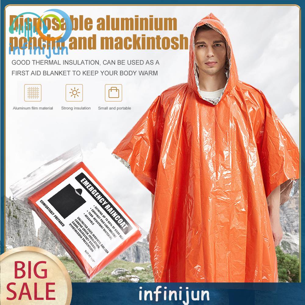 Áo Mưa Khẩn Cấp Bằng Màng Nhôm Đa Năng Tiện Dụng Cho Người Lớn