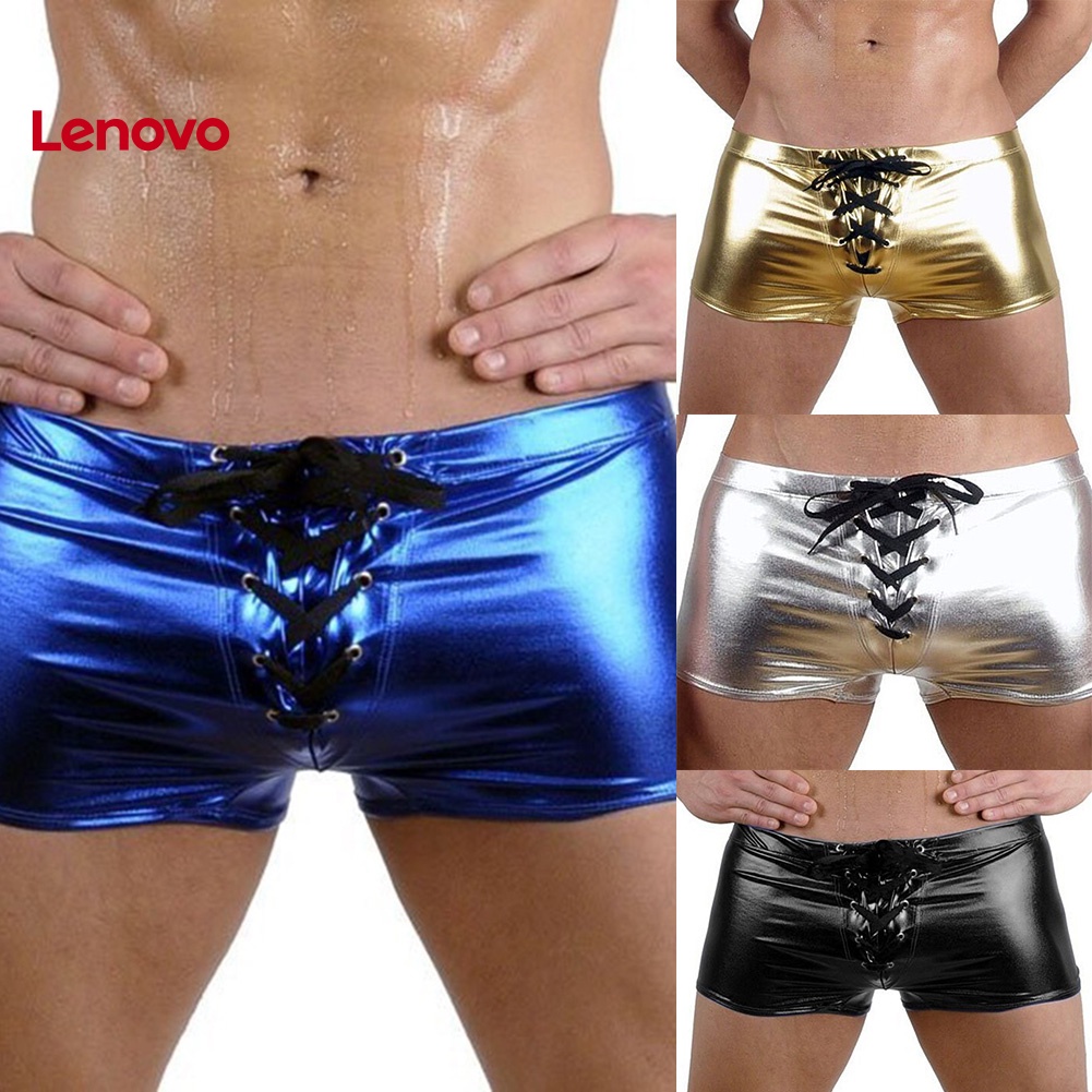 Quần Lót Boxer Da Bóng Cột Dây Họa Tiết Hoa Hướng Dương Thời Trang Cho Nam