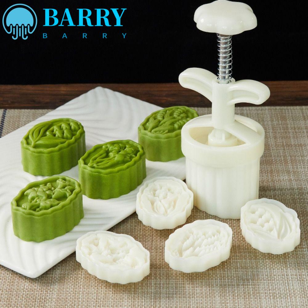 BARRY Khuôn Làm Bánh Trung Thung Lũng Bằng Nhựa 50g Màu Trắng
