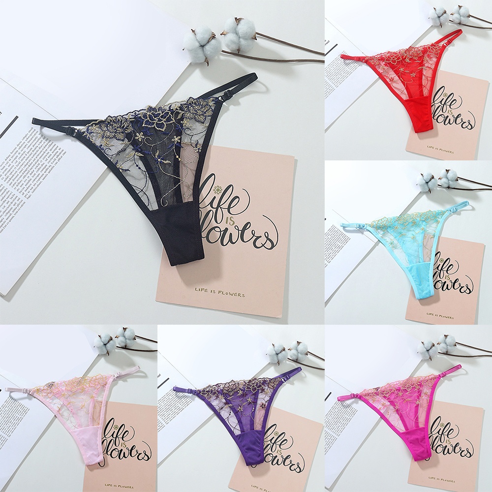 Quần Lót Ren Hoa Lưng Thấp Màu Sắc Đa Dạng Cho Phái Nữ