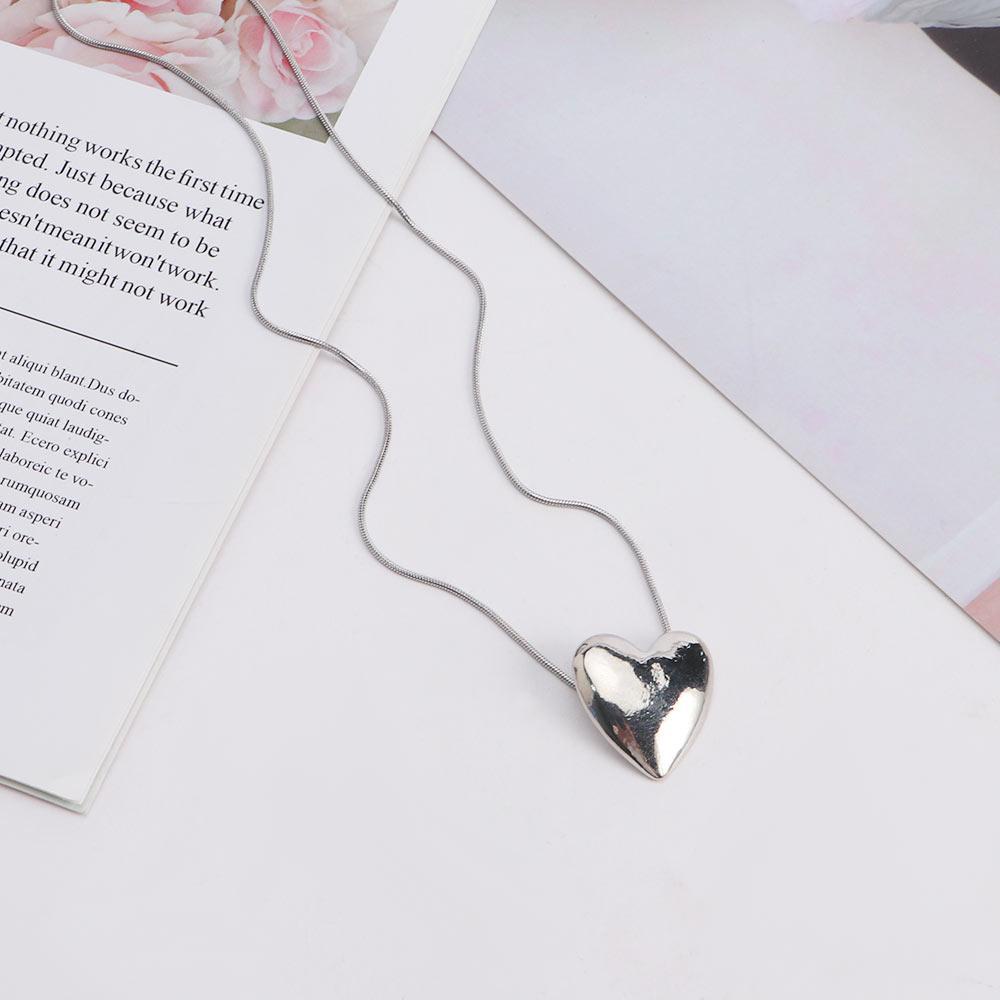 ANEMONE Vòng Cổ Choker Hợp Kim Mặt Trái Tim Ba Chiều Cá Tính Cổ Điển Cho Nữ