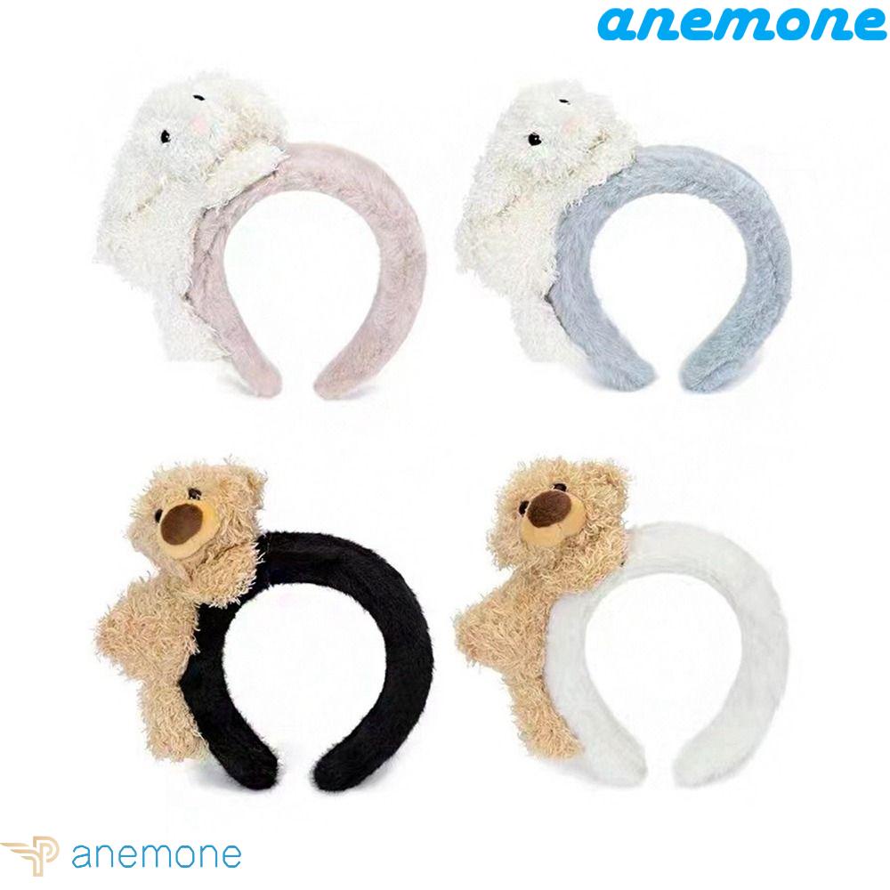 ANEMONE Băng Đô Cài Tóc Vải Bông Hình Thỏ Hoạt Hình Ngọt Ngào Đáng Yêu Cho Nữ