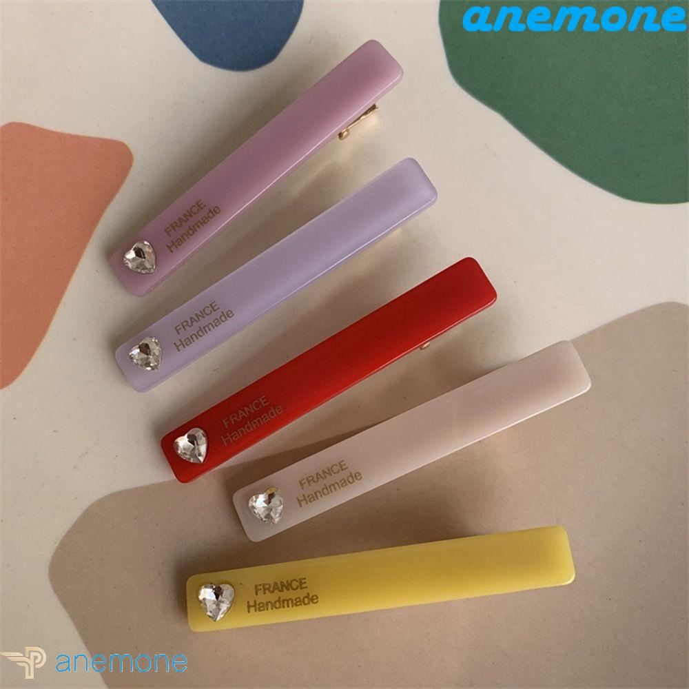 ANEMONE Kẹp Tóc Đính Đá Phong Cách Retro Xinh Xắn Cho Nữ