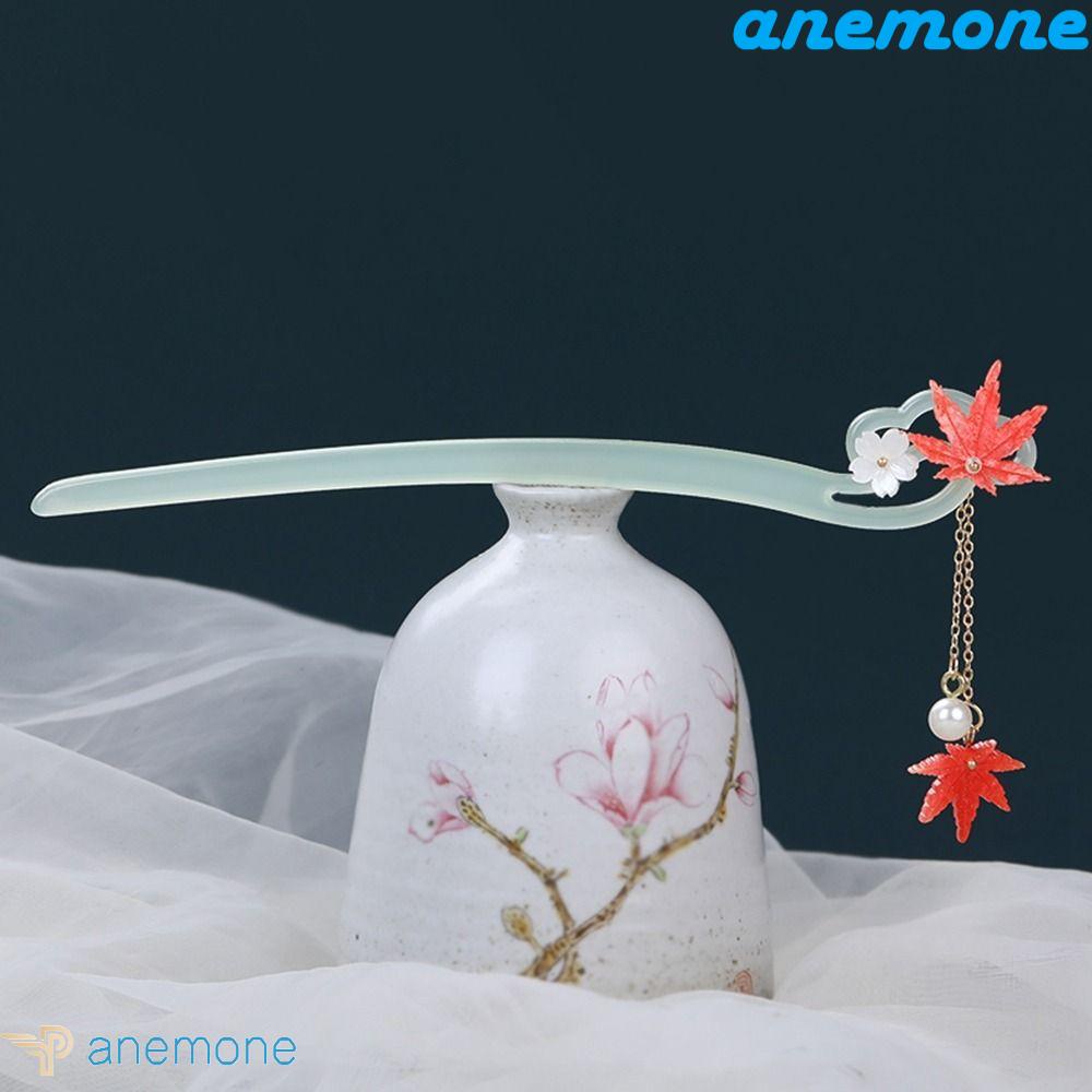 ANEMONE Trâm Cài Tóc Hình Lá Phong Phong Cách Trung Hoa Cổ Điển Cho Nữ