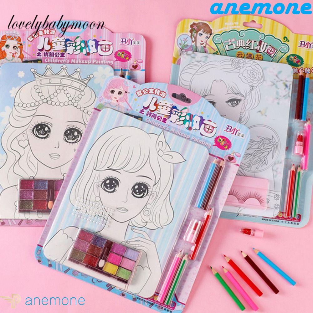 ANEMONE Bộ Bảng Phấn Mắt Tô Màu Thủ Công Đồ Chơi Trang Điểm Làm Đẹp Cho Bé Gái