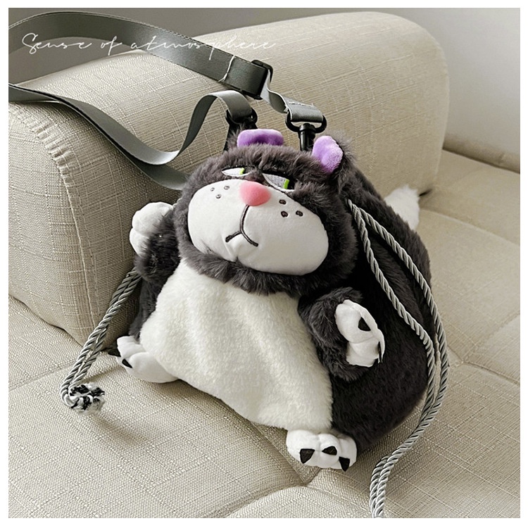 Túi Đeo Chéo Hình Mèo Hoạt Hình Nhồi Bông Dễ Thương Thời Trang 2023 Cho Nữ