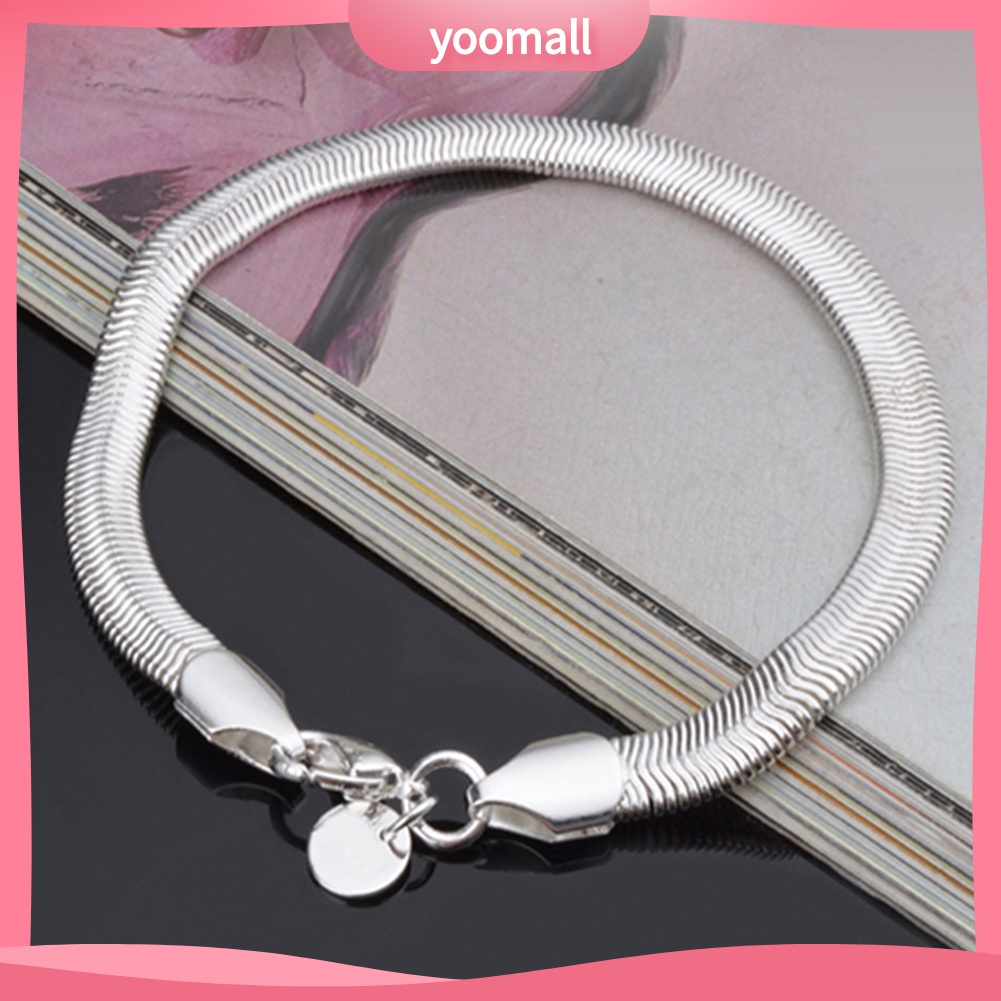Vòng Đeo Tay Mạ Bạc 6mm Khóa Tôm Hùm Thời Trang Unisex