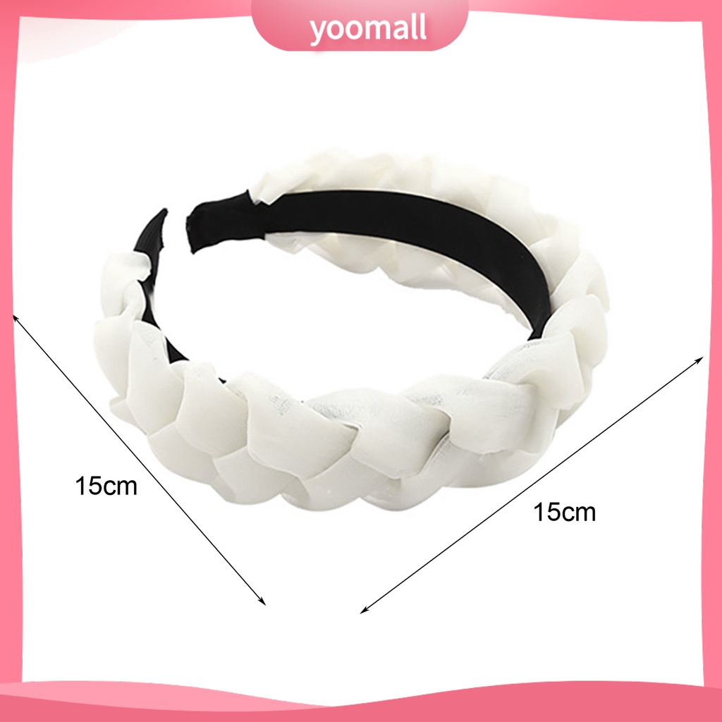 Băng Đô Rửa Mặt Sợi Lưới Bản Rộng Chống Trượt Họa Tiết Xoắn Cho Nữ