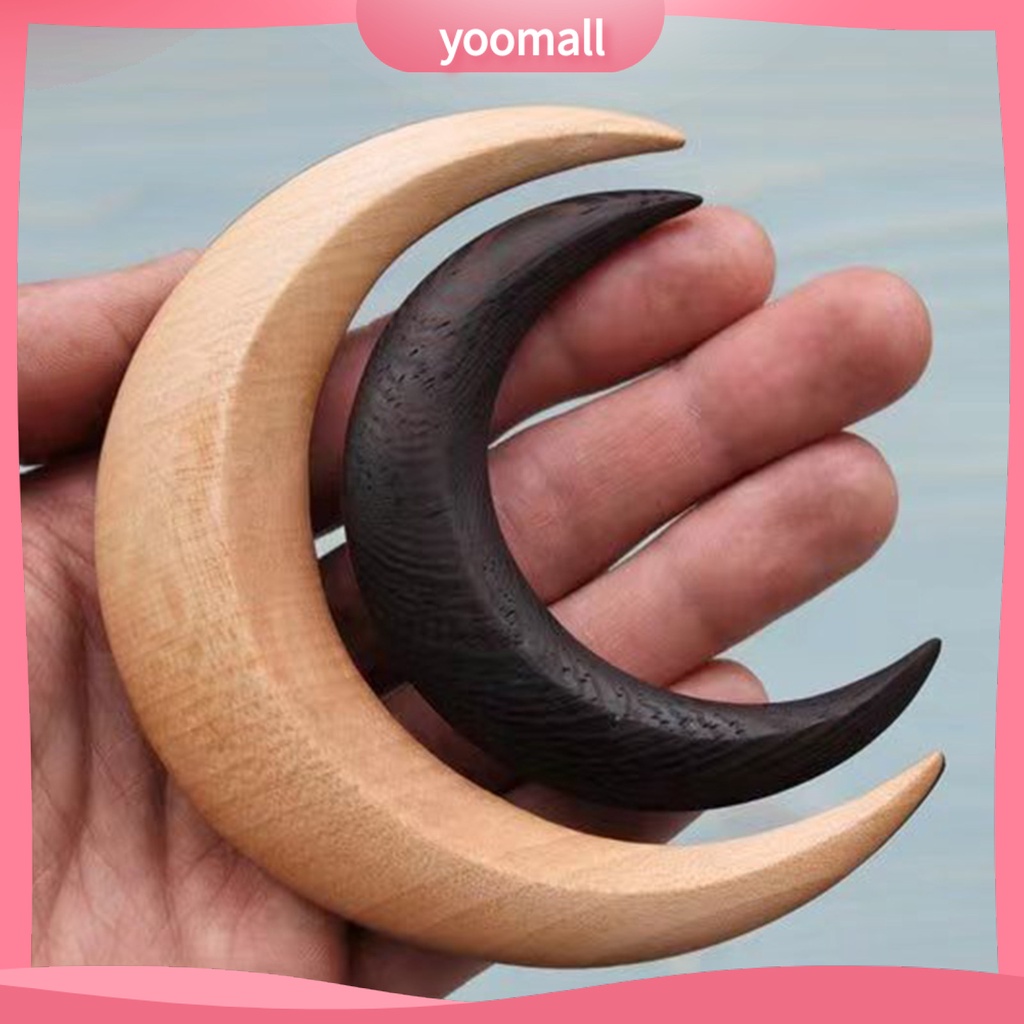 Trâm Cài Tóc Bằng Gỗ Hình Bán Nguyệt / Mặt Trăng Phong Cách Cổ Điển Thanh Lịch Dành Cho Nữ
