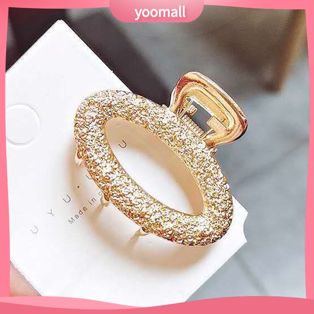 [YM] Kẹp Tóc Kẹp Móng Vuốt Nhiều Kiểu Dáng Đơn Giản Thanh Lịch Sáng Bóng Hình Nơ / Chữ Nhật / Trái Tim / Mặt Trăng / Elip Bằng Hợp Kim