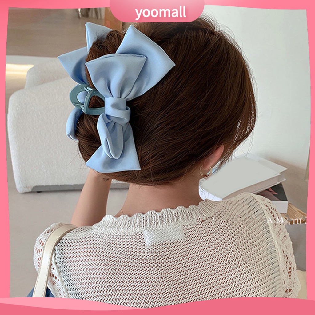 Kẹp Tóc Càng Cua Dạng Lò Xo Chống Trượt Hai Lớp Co Giãn Màu Trơn Trang Trí Tóc Phong Cách Công Chúa Dành Cho Nữ