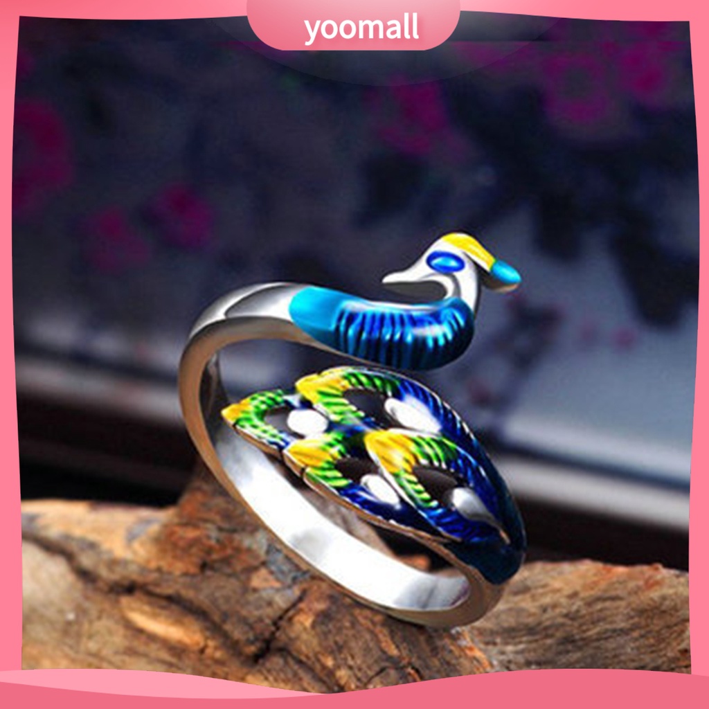 Vòng Tay / Nhẫn Mạ Điện Hình Chim Công Nhiều Màu Thanh Lịch Cho Nữ