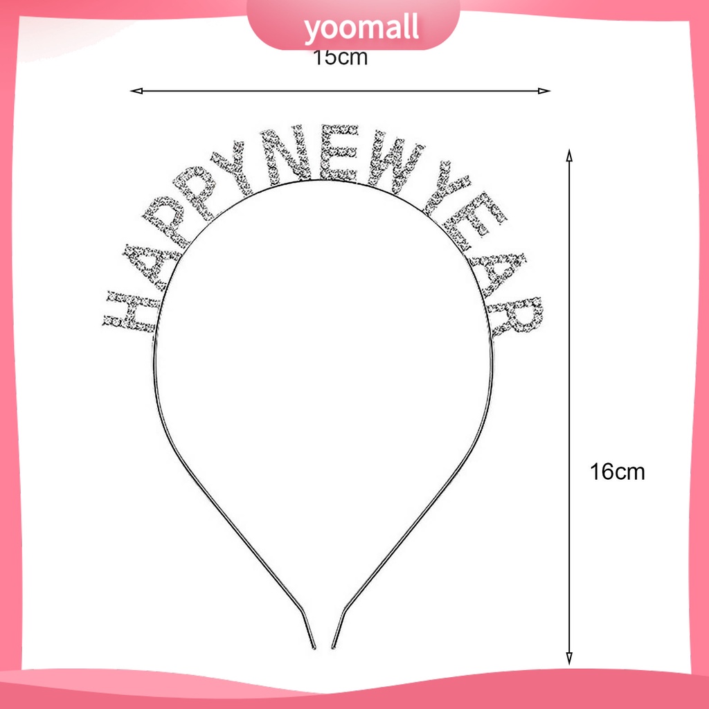 Băng Đô Cài Tóc Co Giãn Chống Trượt Đính Đá Lấp Lánh Dành Cho Nữ