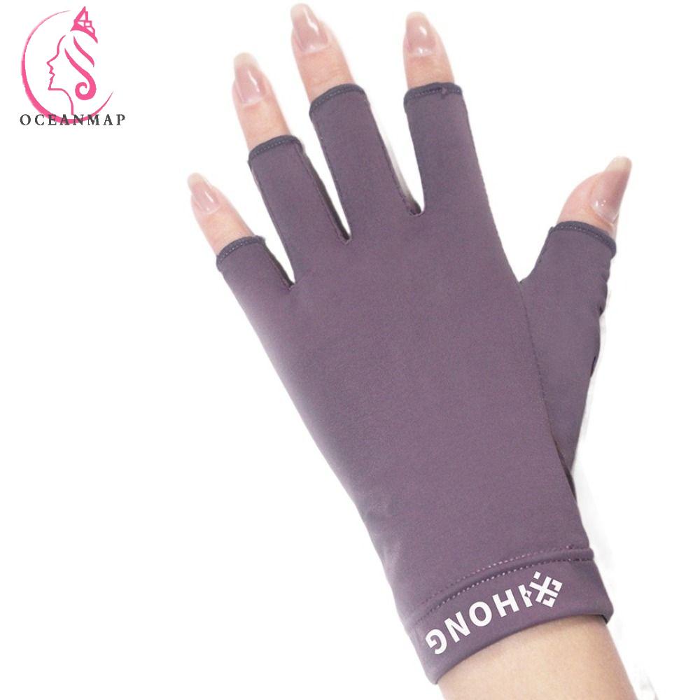 OCEANMAP Đôi Găng Tay Hở Ngón Chống Nắng Chống Lạnh Thời Trang Mùa Hè Cho Nữ