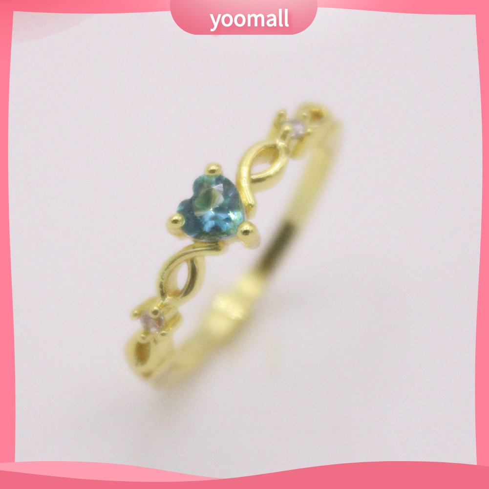 Nhẫn Cưới Hình Trái Tim Đính Đá Zircon Thời Trang Cho Nữ