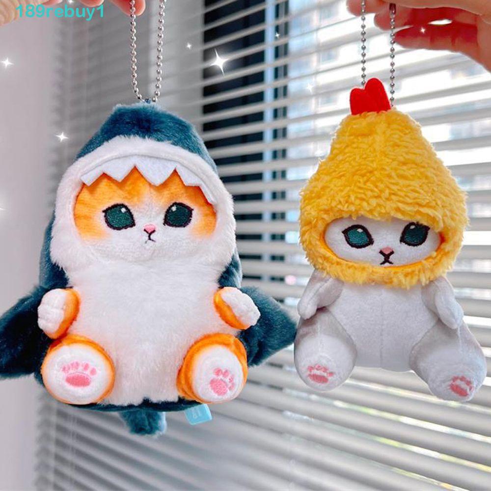 REBUY1 Móc Khóa Hình Thú Nhồi Bông Mềm Mại Dễ Thương
