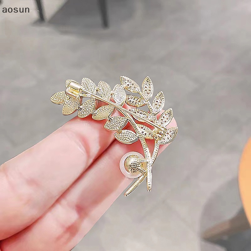 Aosun Ghim Cài Áo Khoác Vest Đính Ngọc Trai Và Đá Opal Lấp Lánh Chống Ánh Sáng Nhẹ Phụ Kiện Tinh Tế EN