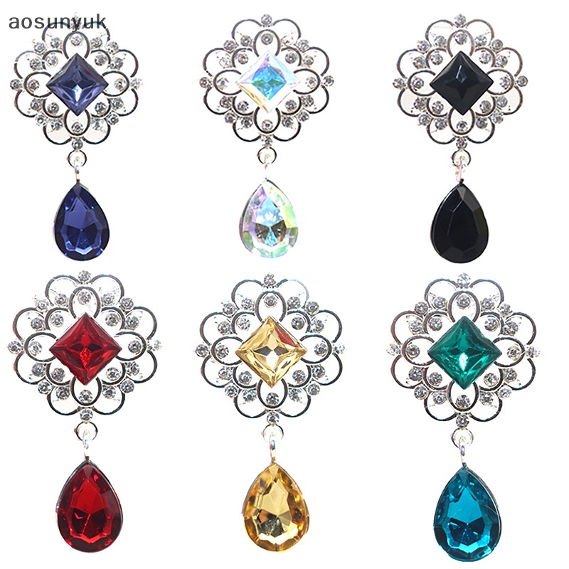 Aosunyuk Mặt Dây Chuyền Hình Giọt Nước Bằng Hợp Kim Acrylic Đính Đá Thủ Công Trang Trí Hộp Quà Đám Cưới DIY