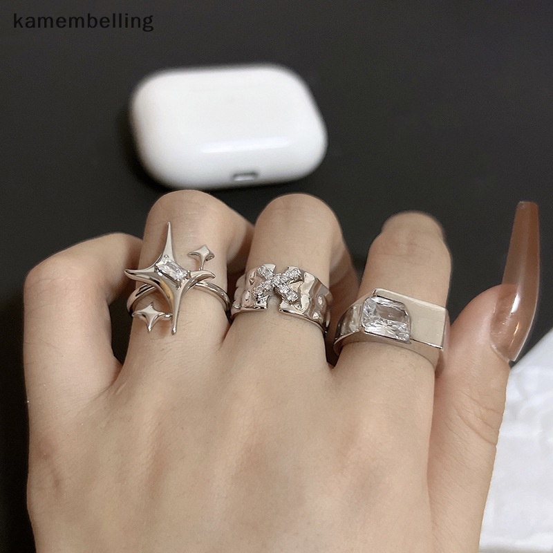 Nhẫn Cặp Đính Đá Pha Lê Sáng Bóng Thời Trang Cho Nữ