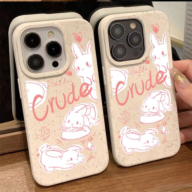 Ốp Điện Thoại Mềm Chống Sốc Màu Hồng In Hình Thỏ Cho Iphone 12 8713 14pro max11 plus