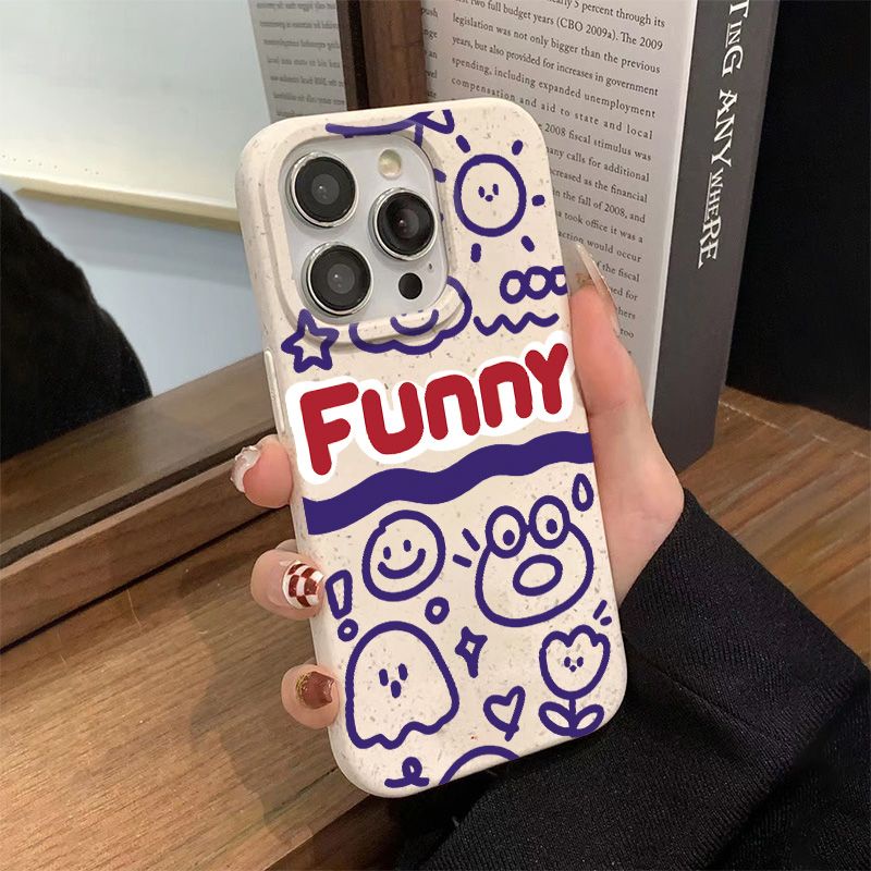 Ốp Điện Thoại Mềm Chống Sốc Họa Tiết Graffiti Đơn Giản Cho Iphone 1114pro 12 13 8p7 AO2E