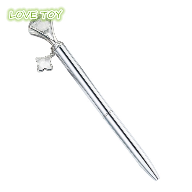 Nkodok Bút Bi Đầu Kim Cương Pha Lê Lớn Với Mặt Dây Chuyền Cỏ Bốn Lá Cho Học Sinh / Văn Phòng