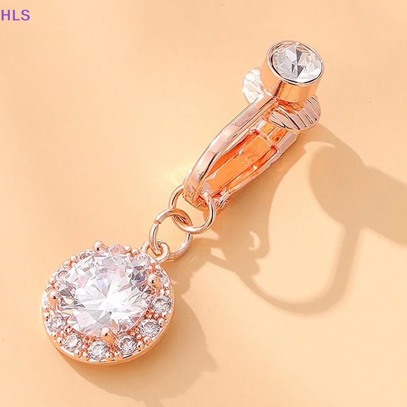 [HLS] Khuyên Rốn Dạng Kẹp Rốn Đính Đá Zircon Giả Trang Sức Toàn Thân Mới