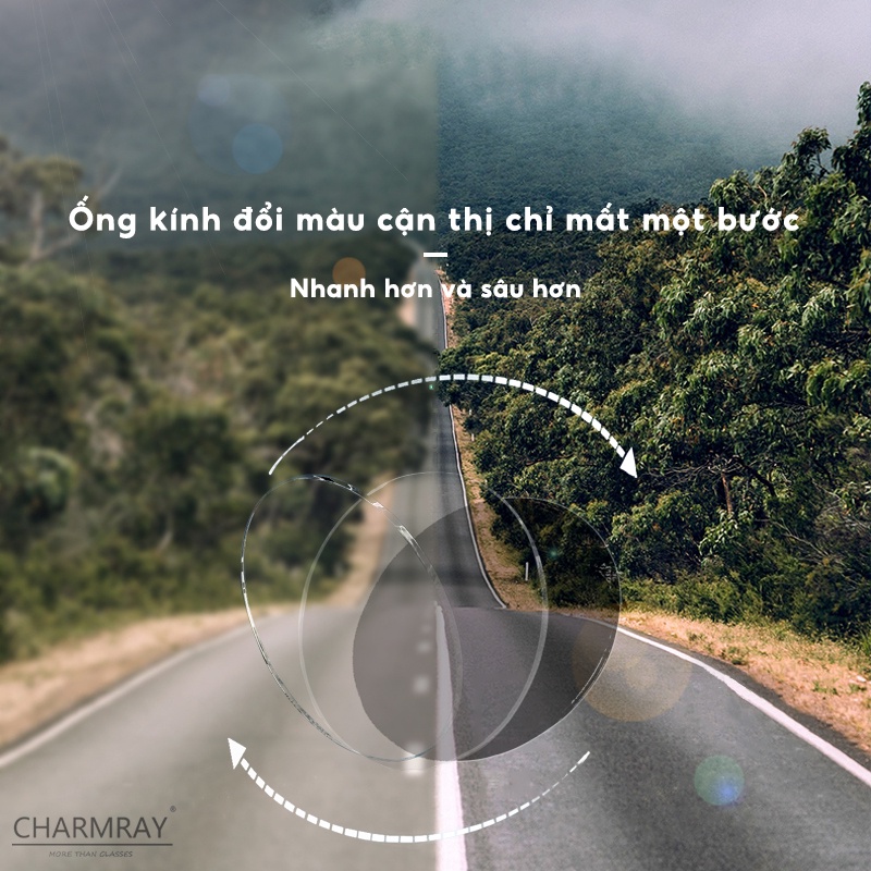Charmray Kính Chống Bức Xạ Thời Trang Cho TR90 kính đổi màu Nam Nữ