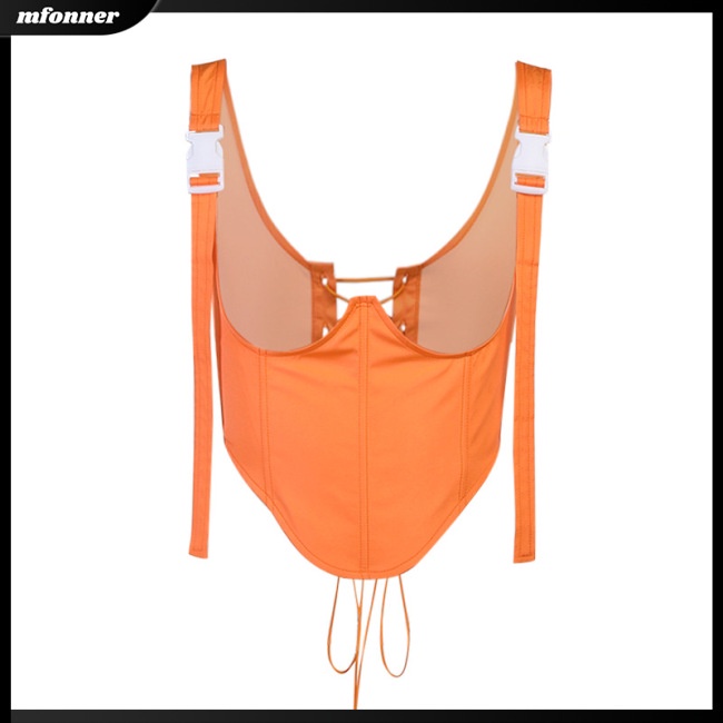 Áo Crop Top Ôm Dáng Màu Sắc Trơn Có Dây Điều Chỉnh Được Cho Nữ