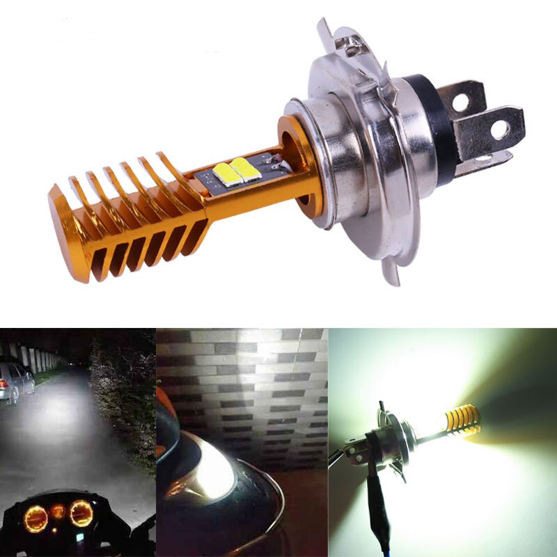 Đèn Pha led H4 ba20d 12v p15d H4 Chuyên Dụng Cho Xe Mô Tô