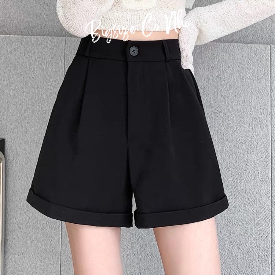 Quần đùi bigsize nữ , Quần short nữ big size lưng thun và khóa kéo ngoại cỡ Q28