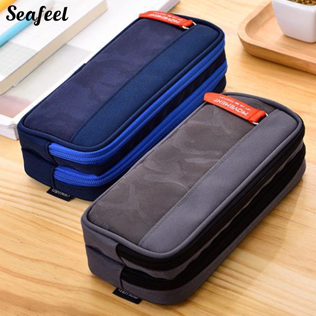 Túi Đựng Bút Nhiều Ngăn Cỡ Lớn Có Khóa Kéo Tiện Lợi Dành Cho Học Sinh