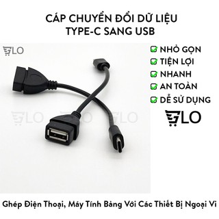 Cáp chuyển otg cổng type-c sang usb 10cm