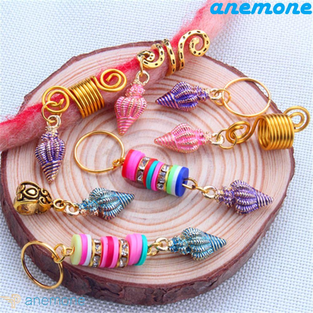 Bộ 2 Dây Buộc Tóc Hình Vỏ Sò Bằng Hợp Kim Phong Cách Hip Hop Dread Dreadlock