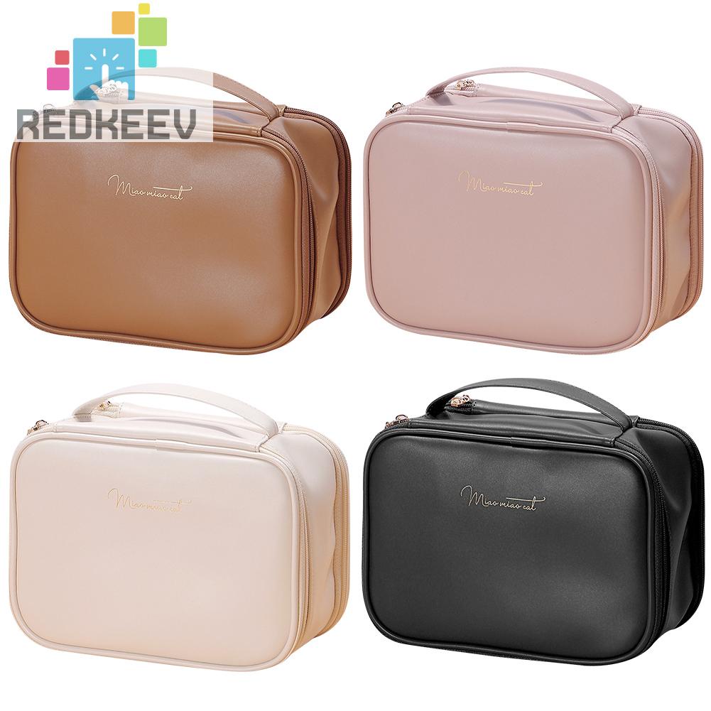 Túi Đựng Mỹ Phẩm Bằng Da PU Hai Lớp Tiện Dụng