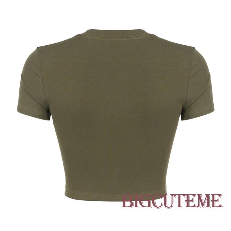 Áo Thun Crop Top Tay Ngắn In Họa Tiết Bướm Và Chữ Phong Cách Đường Phố Thời Trang Mùa Hè Cho Nữ