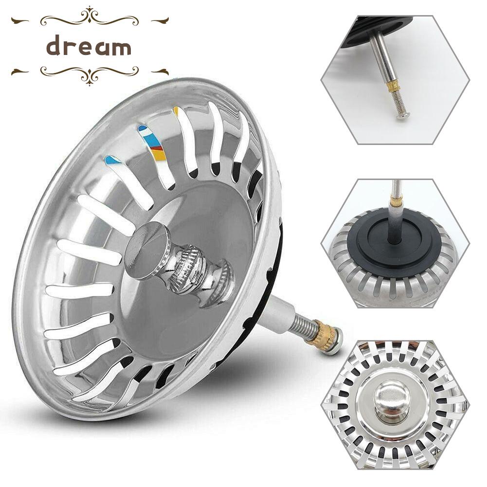 【DREAMLIFE】Sink Drain Waste Plug Parts Stainless Steel &amp; Rubber 30/50mm Accessory