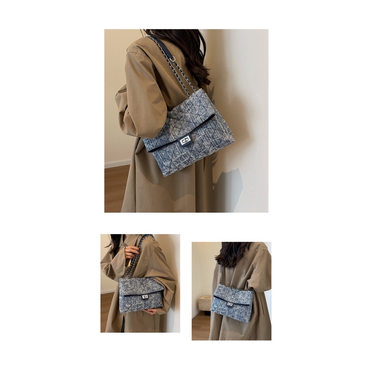 Túi Đeo Chéo Denim Họa Tiết Bông Tuyết Thời Trang 2023 Dành Cho Nữ