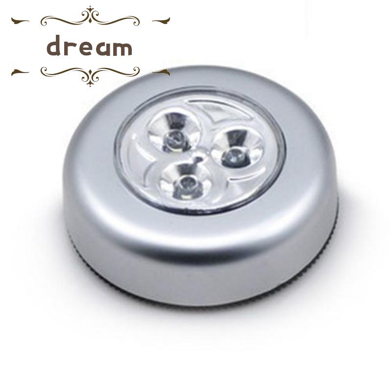 【DREAMLIFE】Durable 5W Stick On Tent White Push Tap 3LED Under Cabinet Home Bedroom Touch