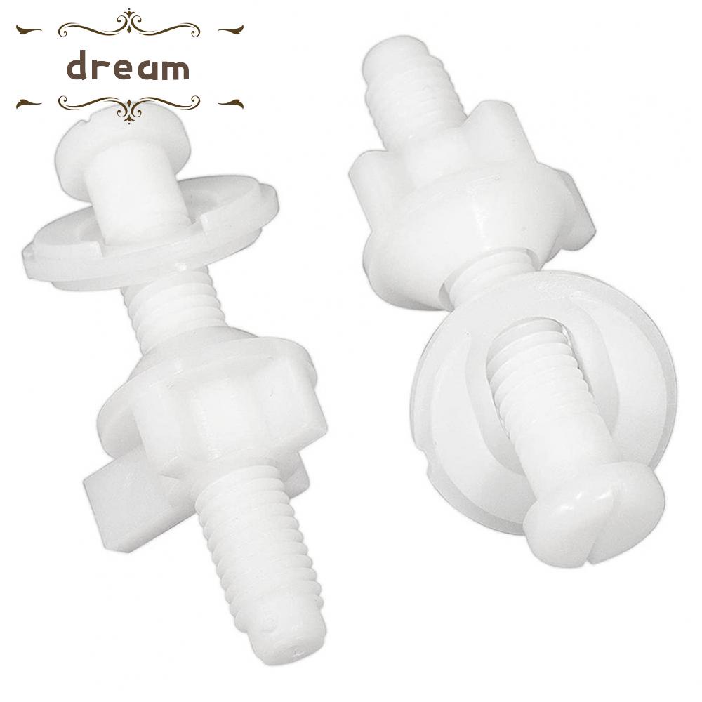 【DREAMLIFE】Durable Toilet Seat Bolts Washers White Toilet Seat Bolts Easy Installation