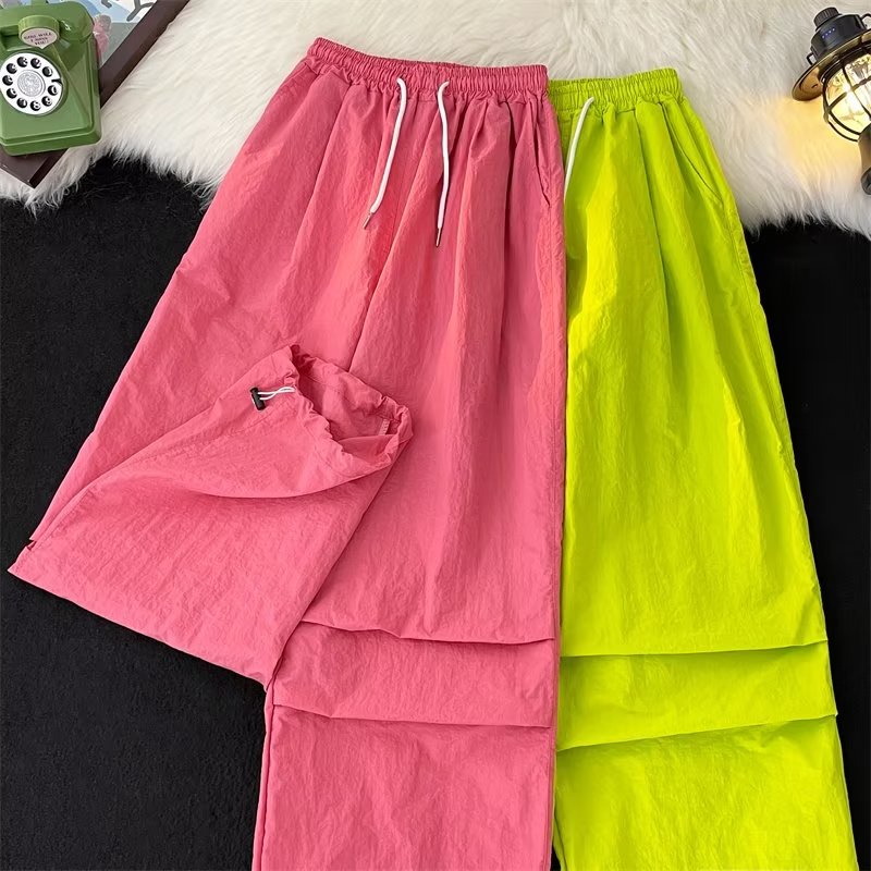 Quần Thể Thao Leo Núi Bằng Lụa Lạnh Mỏng Nhanh Khô Phong Cách Mỹ Dopamine Mới Cho Nam Và Nữ