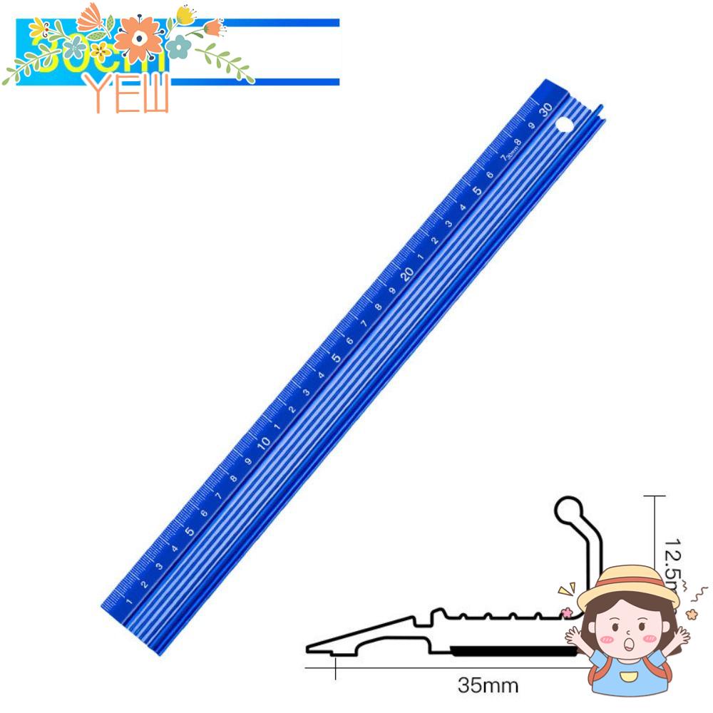 Thước Thẳng Chống Trượt Bằng Hợp Kim Nhôm 3 Kích Cỡ Màu Xanh Dương Dùng Để Đo Lường Làm Mộc