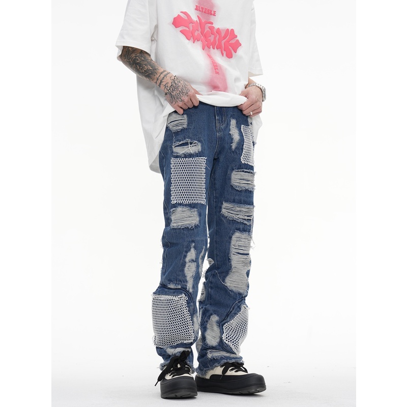Quần Jean Rách Cỡ Lớn Thời Trang Xu Hướng Cho Nam Giới