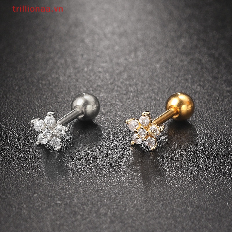 1 Khuyên Tai Dạng Xoắn Ốc Đính Đá Zircon Thời Trang